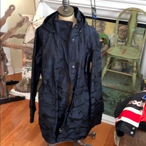 Xl sz Dk blue rain/over jkt hooded front zip